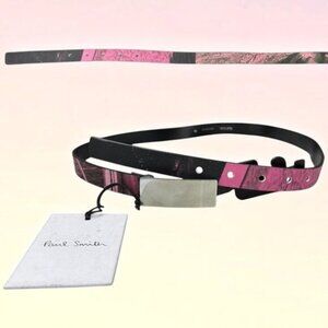 NWT PAUL SMITH Women's Cow Leather Pattern Belt Size Medium 80 CM / 31.5" Inches